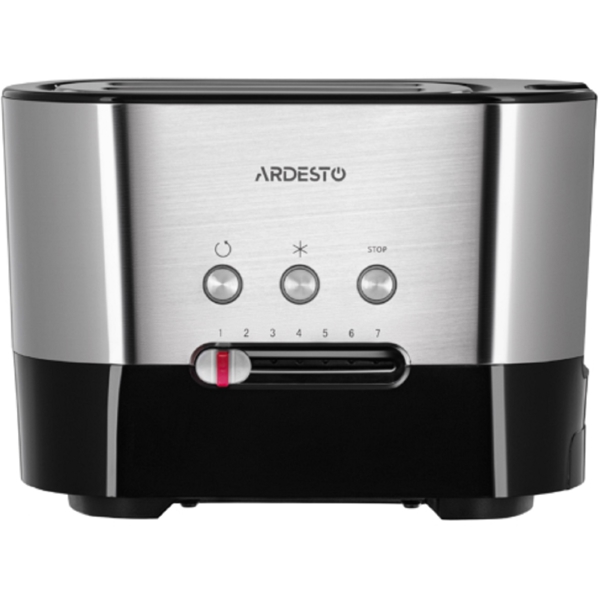 Ardesto T-K210, 1000W, Toaster, Black/Silver