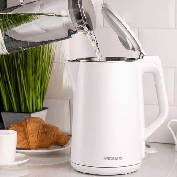 ელექტრო ჩაიდანი Ardesto EKL-X50, 2200W, 1.7L, Electric Kettle, White