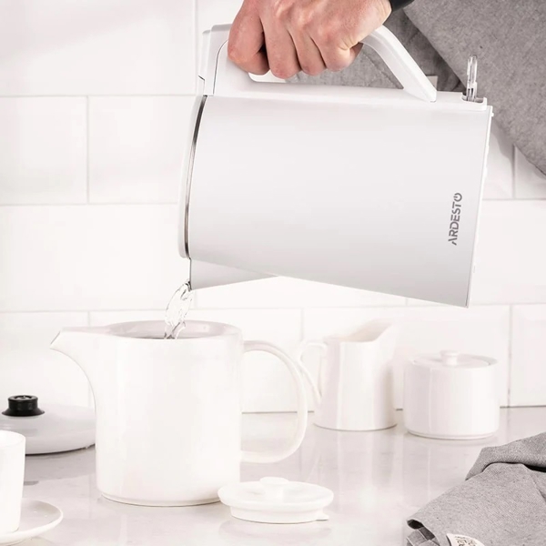 ელექტრო ჩაიდანი Ardesto EKL-X50, 2200W, 1.7L, Electric Kettle, White