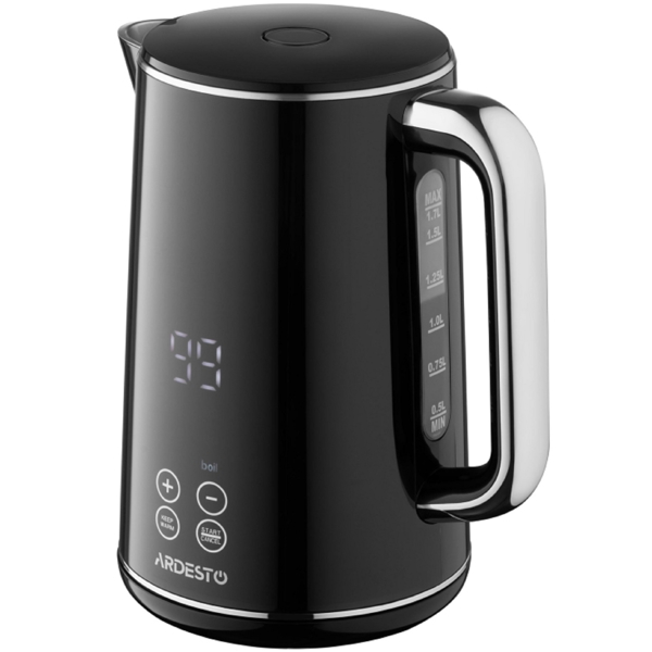 ელექტრო ჩაიდანი Ardesto EKL-X53E, 2200W, 1.7L, Electric Kettle, Black