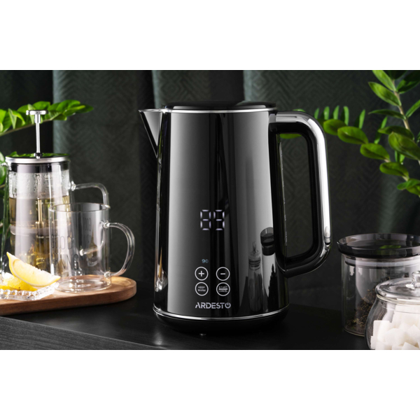 ელექტრო ჩაიდანი Ardesto EKL-X53E, 2200W, 1.7L, Electric Kettle, Black