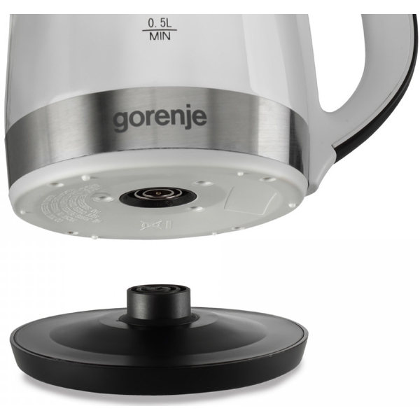 ელექტრო ჩაიდანი Gorenje K17GLBW, 2200W, 1.7L, Electric Kettle, White