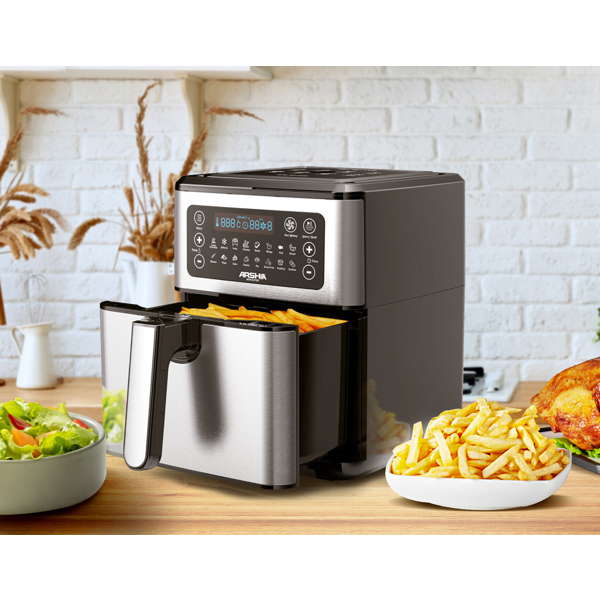 აეროგრილი Arshia AF014-2728, 1400W, 5.5L, Air Fryer, Black/Silver