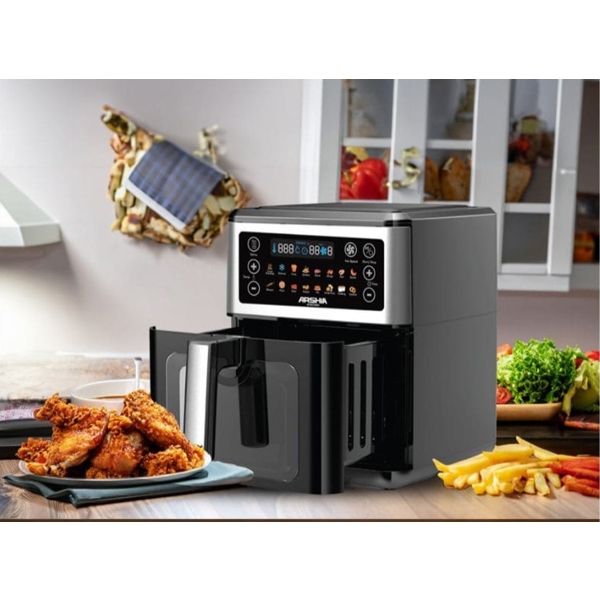 აეროგრილი Arshia AF014-2728, 1400W, 6.5L, Air Fryer, Black/Silver