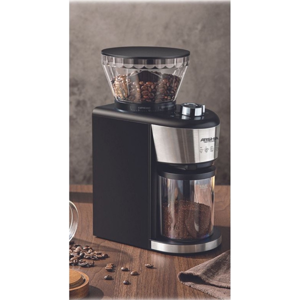 ყავის საფქვავი Arshia CG014-2959, 200W, Electric Coffee Grinder, Black/Silver