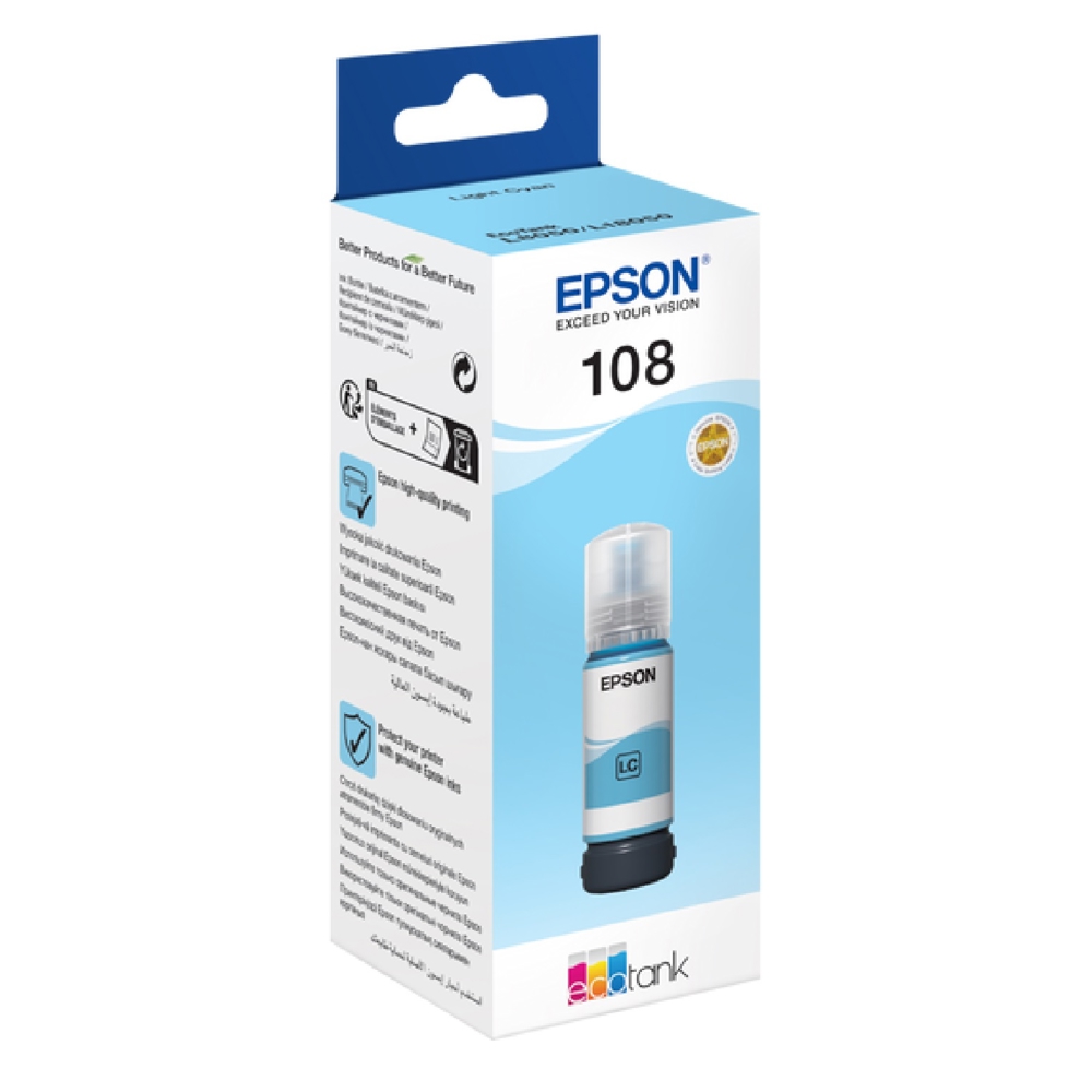 კარტრიჯის მელანი Epson 108 C13T09C54A, 7200P, Ink Cartridge, Light Cyan