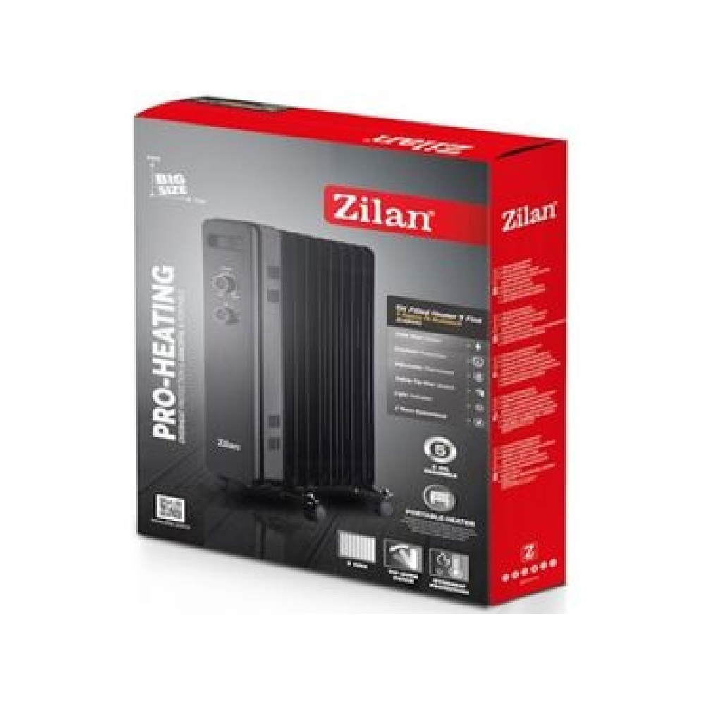 ზეთის რადიატორი Zilan ZLN8443, 2000W, Oil Radiator, Black
