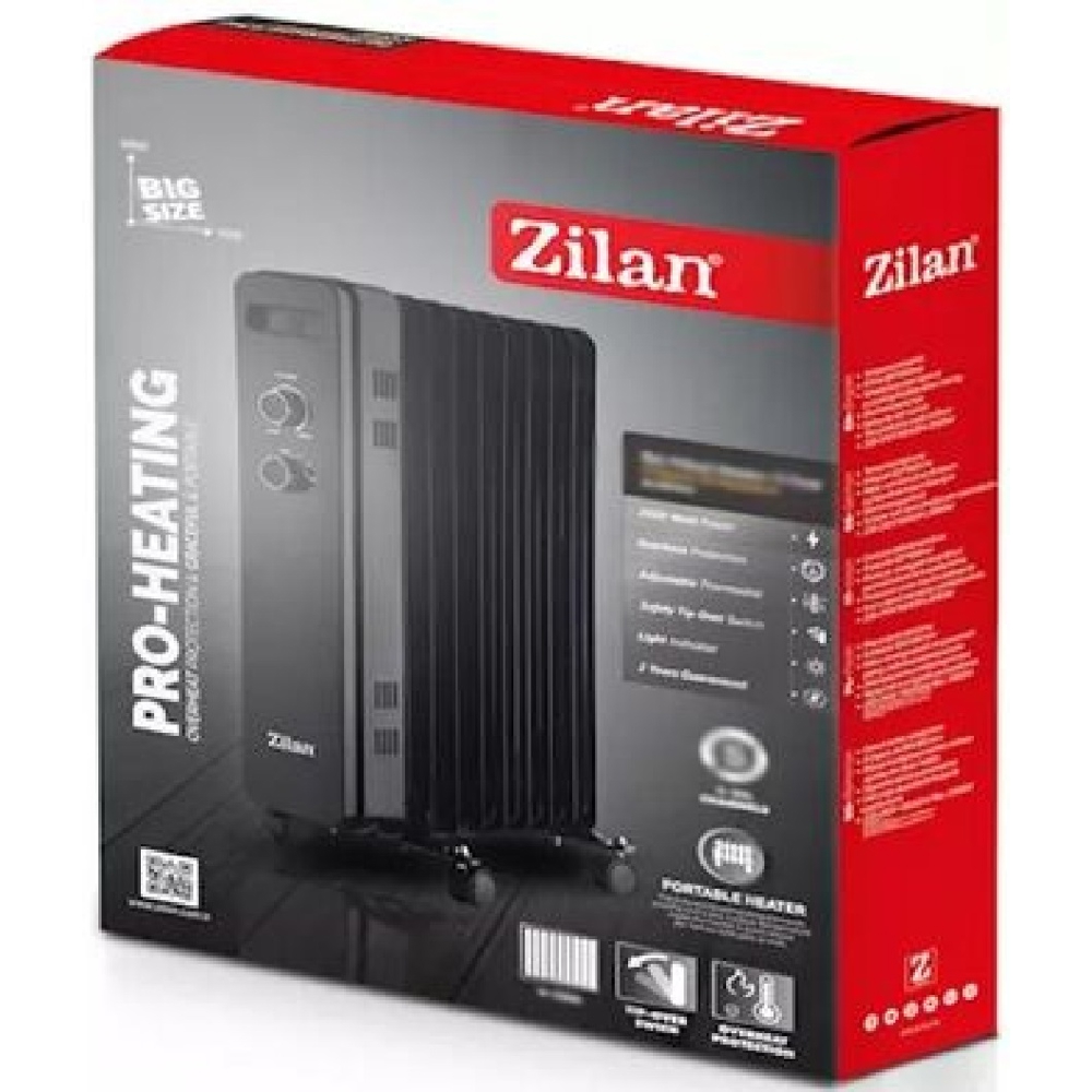 Zilan ZLN8450, 2500W, Oil Radiator, Black