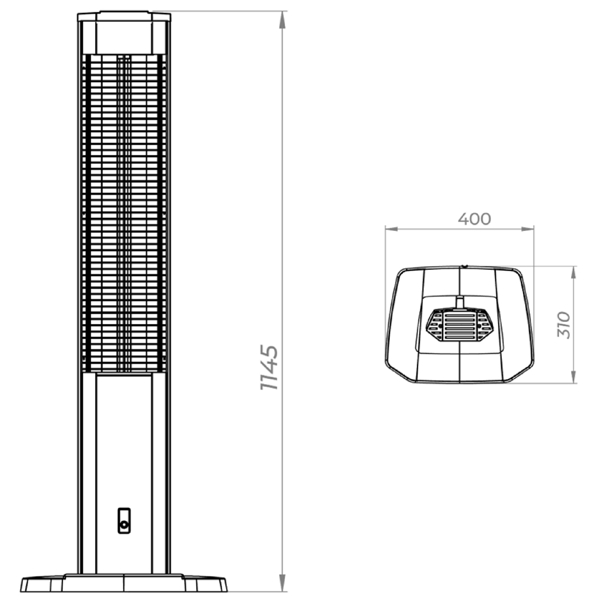 ელექტრო გამათბობელი Kumtel MHR-1200 Mika, 1200W, Electric Convection Heater, Black