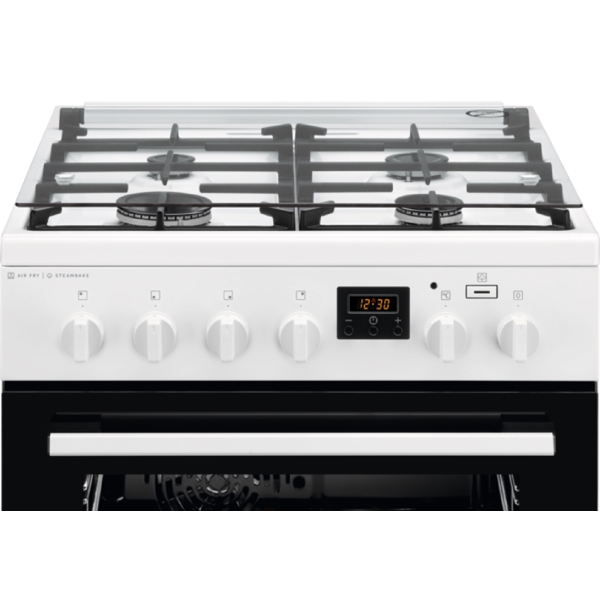 გაზქურა Electrolux LKK660200W, 4 Gas, Oven, White