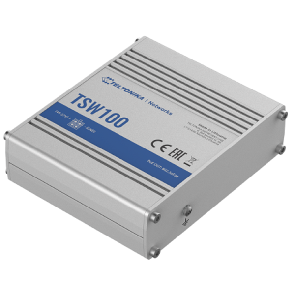 სვიჩი Teltonika TSW100000000, 5-Port Gigabit, PoE + Switch, White