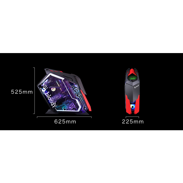 A4tech GH-30 Bloody, Computer Case, MidT, ATX, Micro ATX, ITX, USB 3.0, USB 2.0, Black/Red