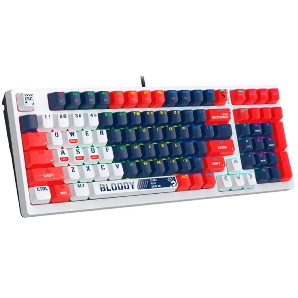 კლავიატურა A4tech S98 Bloody Sports, Wired, RGB, USB, Gaming Keyboard, White