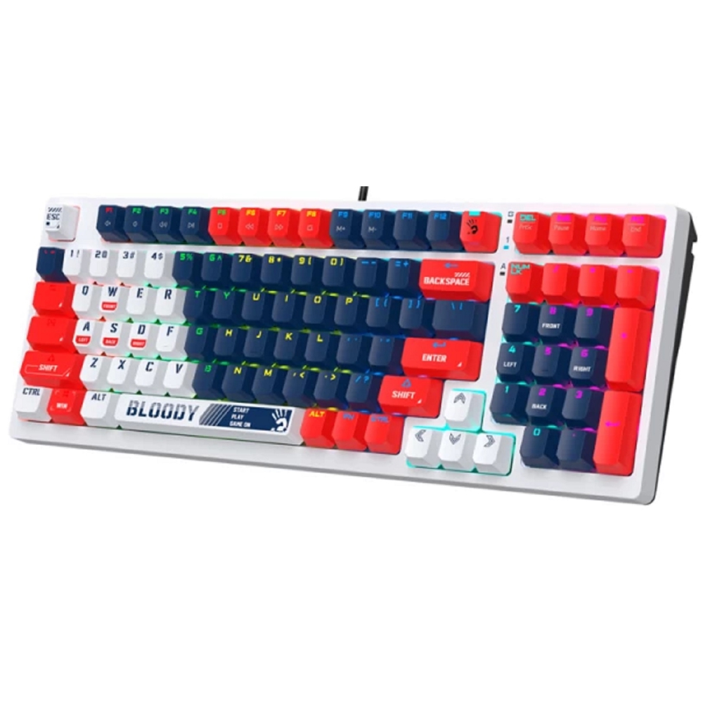 კლავიატურა A4tech S98 Bloody Sports, Wired, RGB, USB, Gaming Keyboard, White
