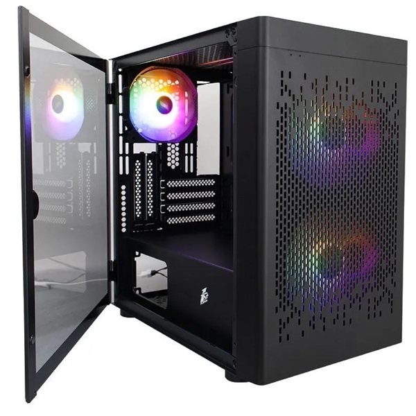 ქეისი 1STPlayer 1STPLR-D3-B-BK-2F1P-1F1, Computer Case, MidT, Micro-ATX , Mini-ITX, USB 3.0, 2xUSB 2.0, Black