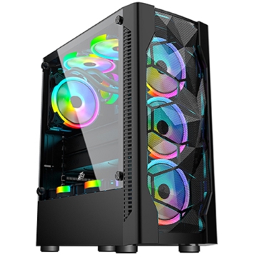 ქეისი 1STPlayer 1STPLR-D4-BK-4G6, Computer Case, MidT, Micro-ATX, Mini-ITX, Standard-ATX, USB 3.2, 2xUSB 2.0, Black