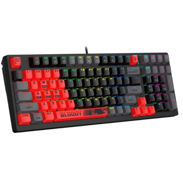 A4tech S98 Bloody Sports, Wired, RGB, USB, Gaming Keyboard, Black/Red