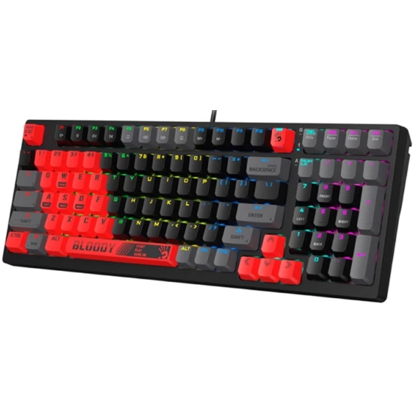 A4tech S98 Bloody Sports, Wired, RGB, USB, Gaming Keyboard, Black/Red