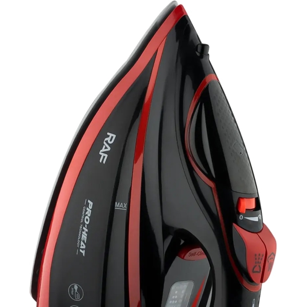 ორთქლის უთო Raf R.1140, 2600W, 320ML, Steam Iron, Black/Red