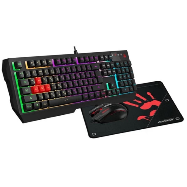 გეიმინგ კომპლექტი A4tech B1700 Bloody, Wired, USB, Gaming Keyboard + Set, Black