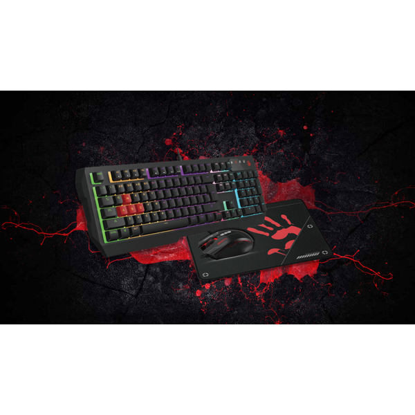 გეიმინგ კომპლექტი A4tech B1700 Bloody, Wired, USB, Gaming Keyboard + Set, Black