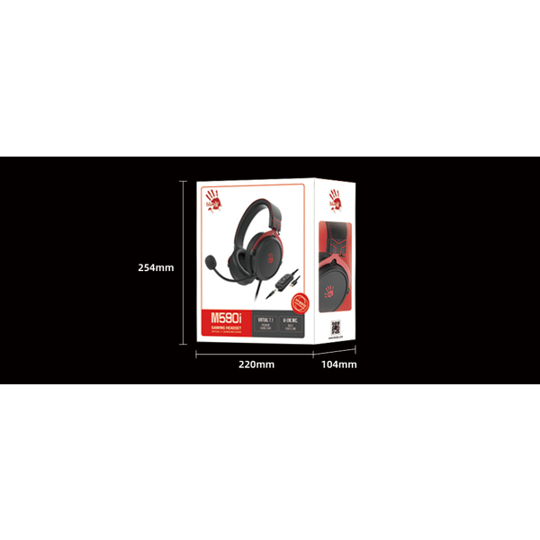 ყურსასმენი A4tech M590i 7.1 Bloody, Gaming Headset, Wired, 3.5mm, USB, Black/Red