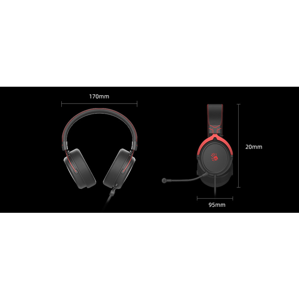 ყურსასმენი A4tech M590i 7.1 Bloody, Gaming Headset, Wired, 3.5mm, USB, Black/Red