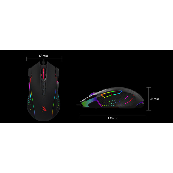 მაუსი A4tech J90s 2-FIRE Bloody, Wired, USB, Gaming Mouse, Black