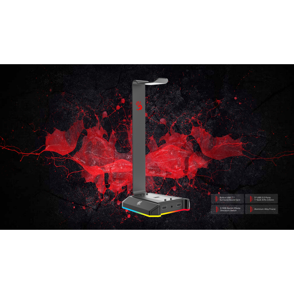 ყურსასმენის სადგამი A4tech GS2 Bloody, Headset Stand, Black