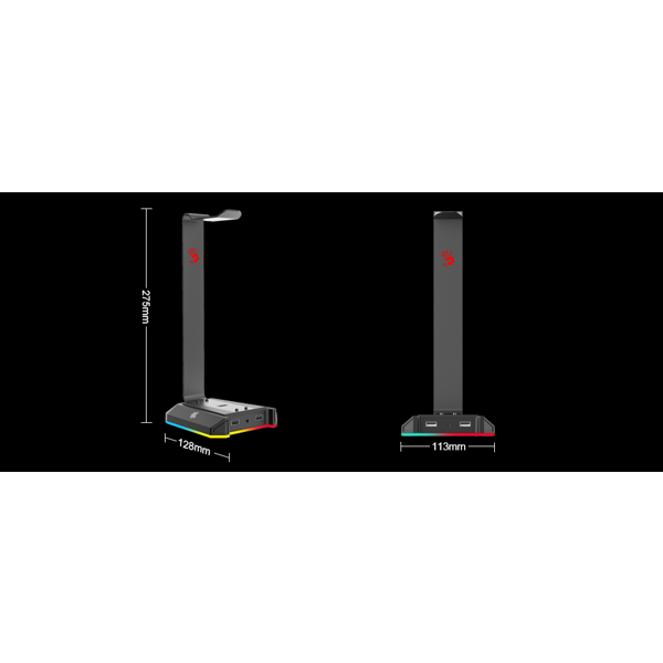 ყურსასმენის სადგამი A4tech GS2 Bloody, Headset Stand, Black