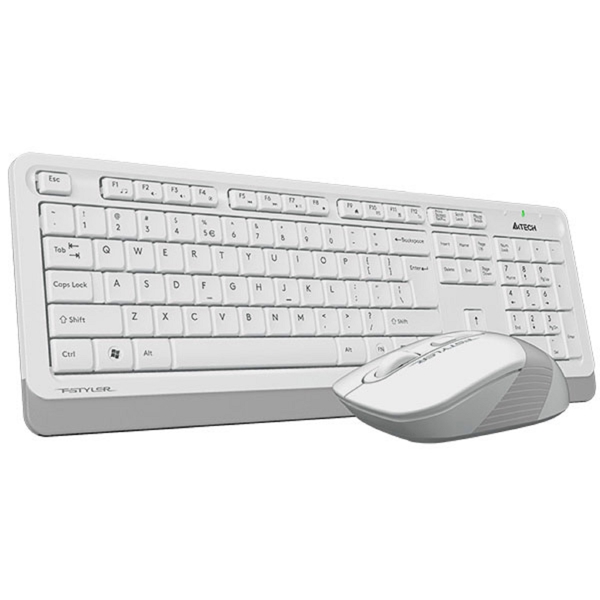 კლავიატურა + მაუსი A4tech FG1010 Fstyler, Wireless, USB, Keyboard And Mouse, White