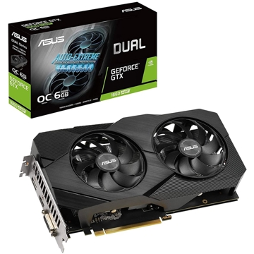 Asus DUAL-GTX1660S-6G-EVO, GeForce GTX1660, 6GB, 192bit, HDMI, DP, DVI-D, Black