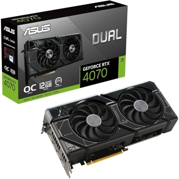 ვიდეო დაფა Asus DUAL-RTX4070-O12G, GeForce RTX4070, 12GB, 192bit, HDMI, DP, Black