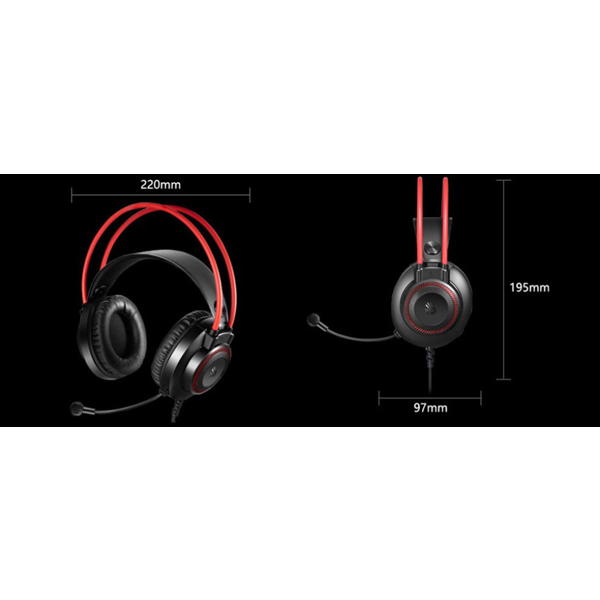 A4tech G200S Bloody, Gaming Headset, USB, Black/Red