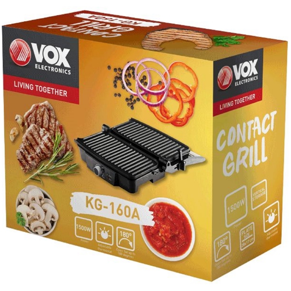 გრილი Vox KG160A, 1500W, Grill, Black/Silver