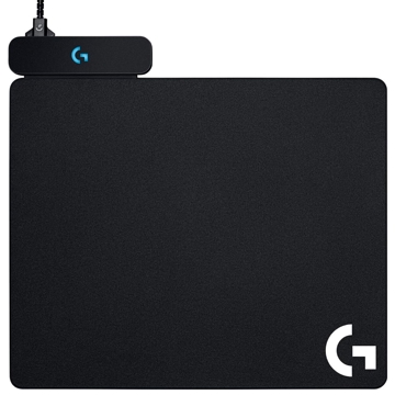 მაუსის პადი+უსადენო დამტენი Logitech 943-000110 POWERPLAY, Wireless Charging Mouse Pad, M, Black