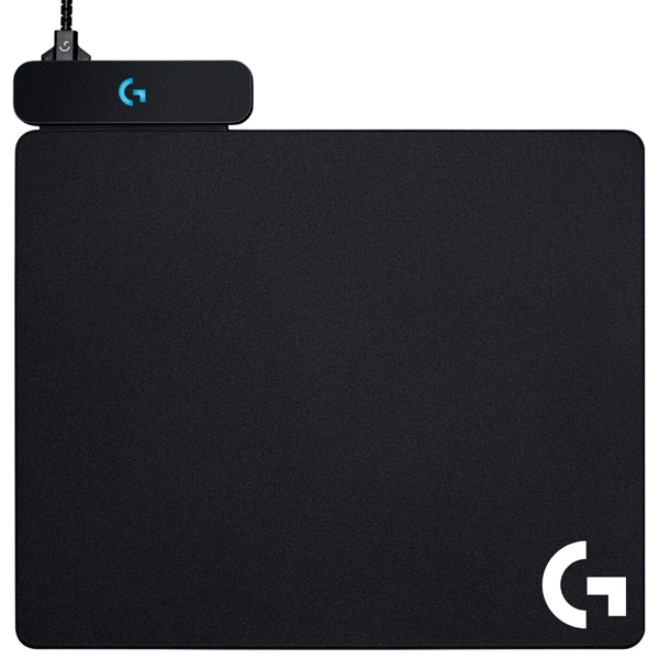 მაუსის პადი+უსადენო დამტენი Logitech 943-000110 POWERPLAY, Wireless Charging Mouse Pad, M, Black