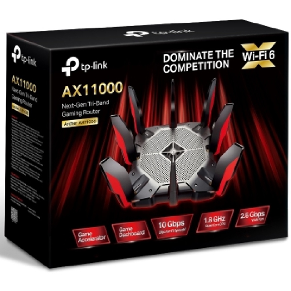როუტერი TP-Link Archer AX11000, 1148Mbps, Router, Black