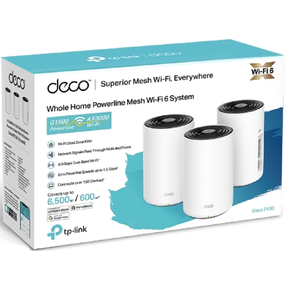როუტერი TP-Link Deco PX50(3-pack) AX3000, 2402 Mbps, Router, White