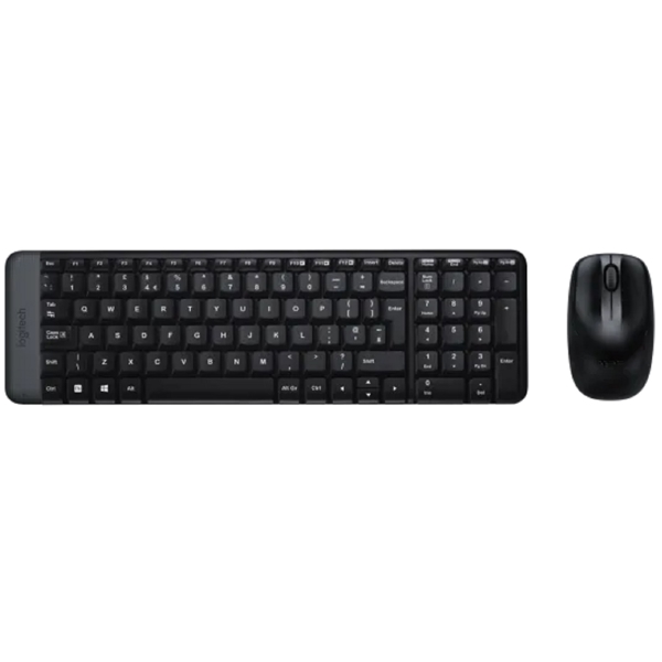 კლავიატურა+მაუსი Logitech 920-003168 MK220, Wireless, USB, Keyboard And Mouse, Black