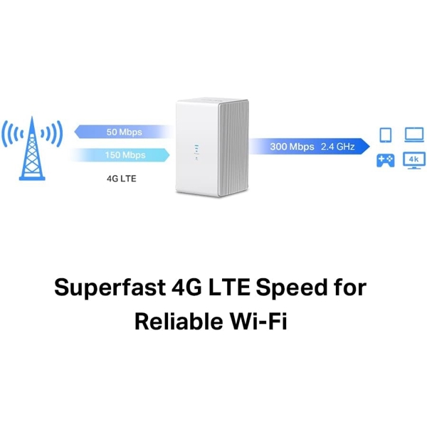 როუტერი Mercusys MB110-4G, 300Mbps, Router, White