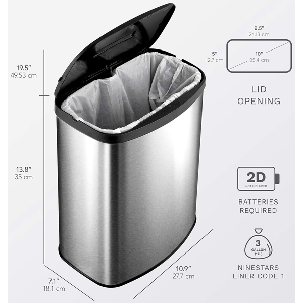 ჭკვიანი ნაგვის ურნა Xiaomi Ninestars DZT-8-6, Smart Trash Can, Champagne Gold