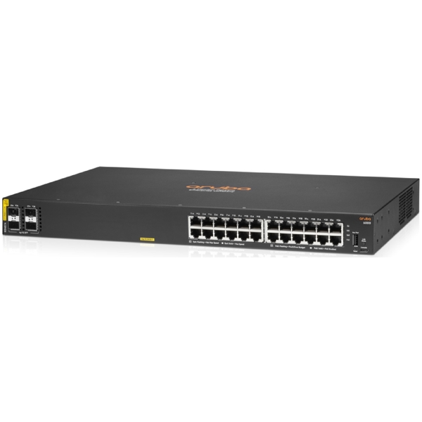 Aruba R8N87A#ABB 6000, 24-Port Gigabit, PoE+ Switch, Black