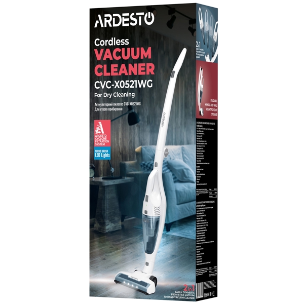 Ardesto CVC-X0521WG, 85W, 500ML, Vacuum Cleaner, White