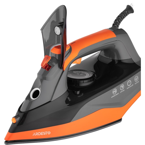 ორთქლის უთო Ardesto IR-C2233-GR, 2200W, 340ml, Steam Iron, Black/Orange