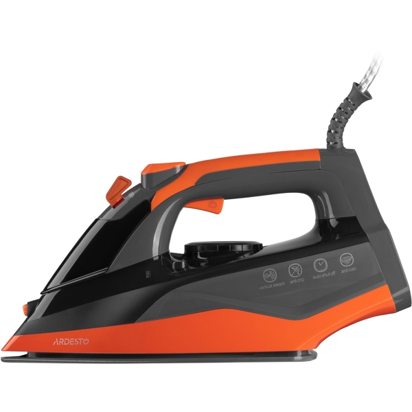 ორთქლის უთო Ardesto IR-C2233-GR, 2200W, 340ml, Steam Iron, Black/Orange