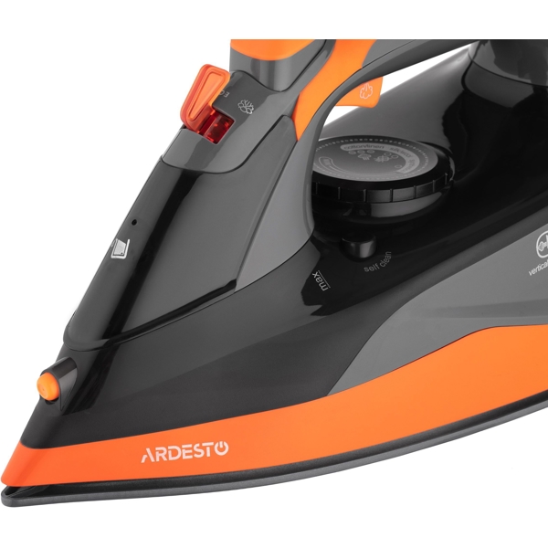 ორთქლის უთო Ardesto IR-C2233-GR, 2200W, 340ml, Steam Iron, Black/Orange