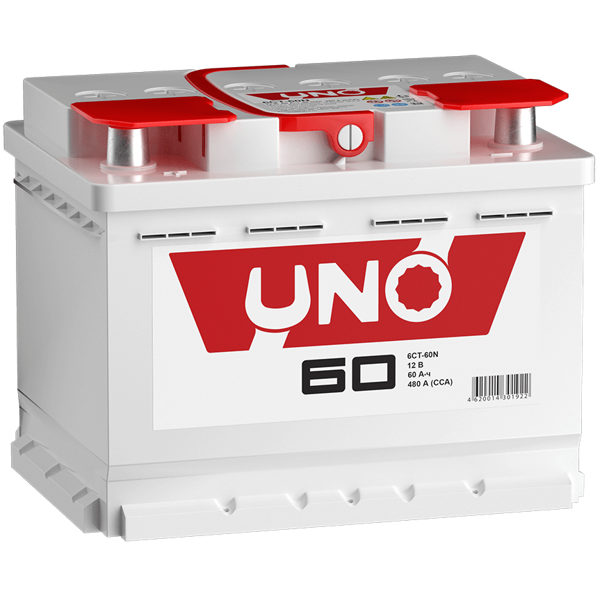 მანქანის აკუმულატორი UNO 20302580, 12V, 60Ah, Car Battery