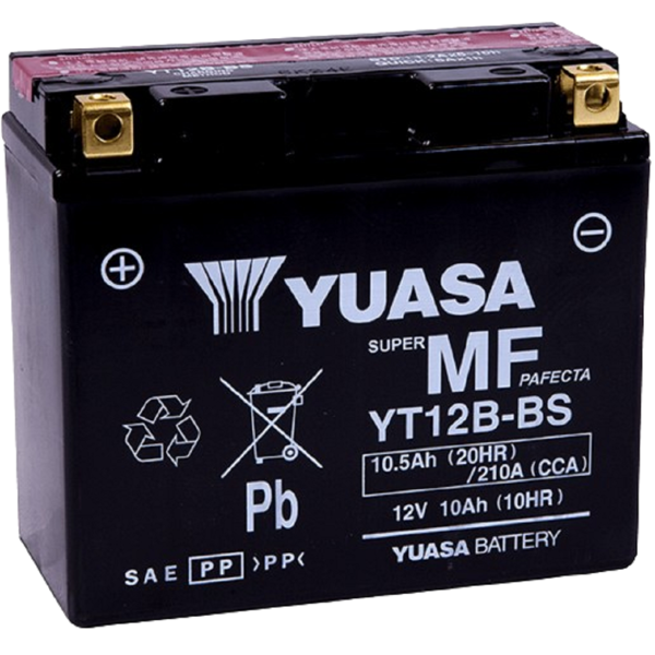 Yuasa 20302079 YT12B-BS, 12V, 10Ah, Motorcycle Battery