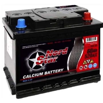 მანქანის აკუმულატორი NordStar 20301980, 12V, 60Ah, Car Battery